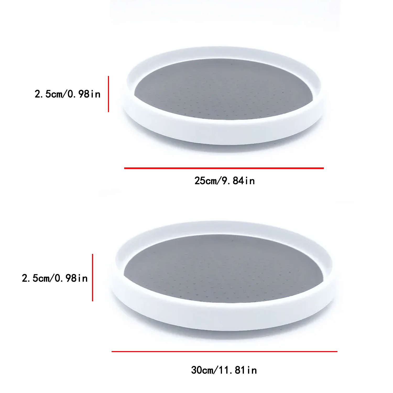 360 Rotation Non-Skid Spice Rack Pantry Cabinet Turntable with Wide Base Storage Tray Rotating Organizer for Kitchen Seasoning