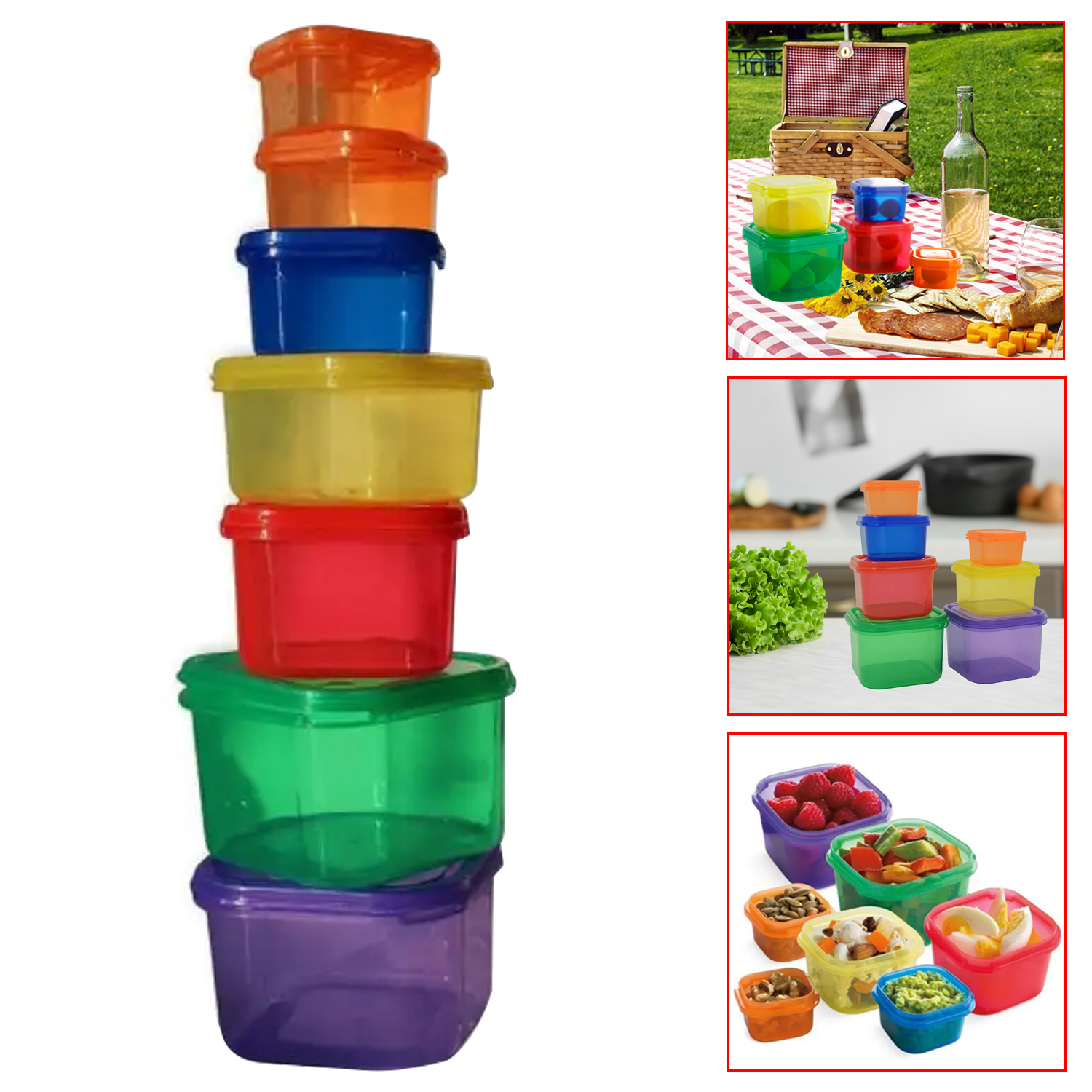 Multi Capacity Crisper Food Container Plastic Fresh-Keeping Box Set Fridge Multi Capacity Crisper Food Storage Box