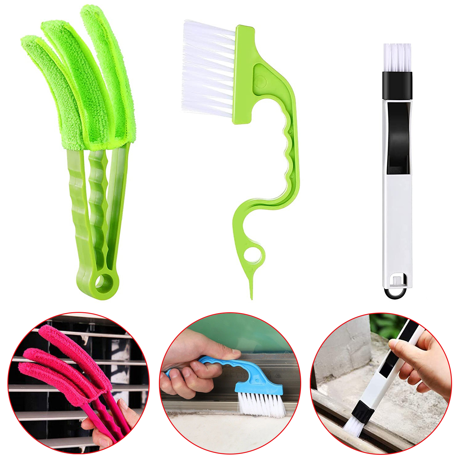 Window Cleaner Brush Household Groove Gap Cleaning Tools Microfiber Duster for Blind Baseboard
