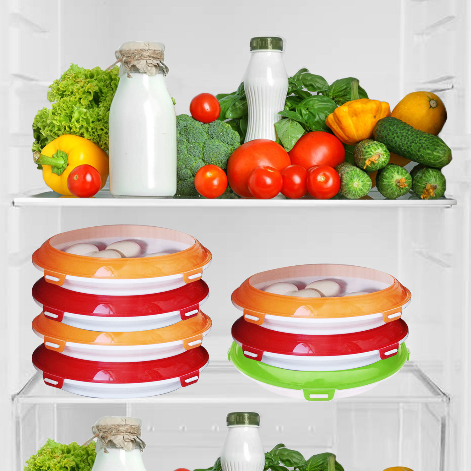 Wholesale Food Preservation Tray Kitchen Fruit Seafood Fresh Keeping Organizer Refrigerator Preservation Storage Tool