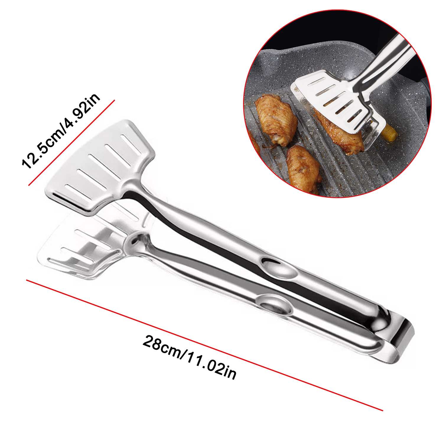 Stainless Steel Roast Fish BBQ Tong Bread Meat Clip Kitchen Cooking Tool Barbecue Grilled Steak Clamp Frying Spatula Fried Shove