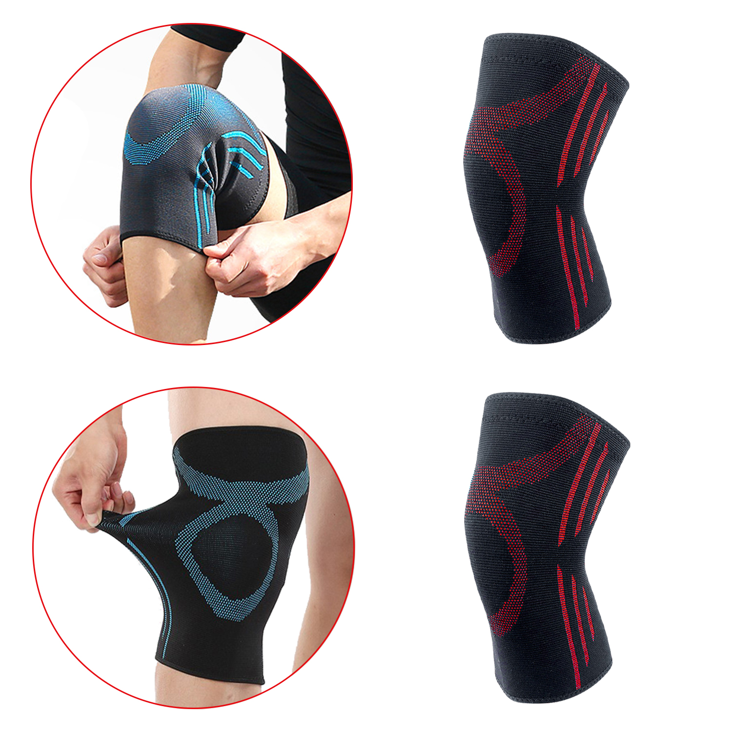 3D Knitting Breathable Sport Compression Knee Sleeve