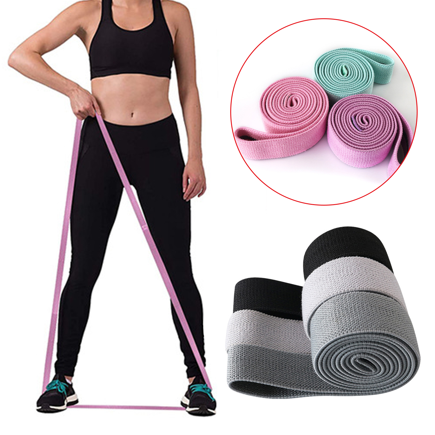 Hip Circle Resistance Band Resistance Fabric Fitness Exercise Pull Up Fitness Hip Trainer Yoga Home Resistance Band 