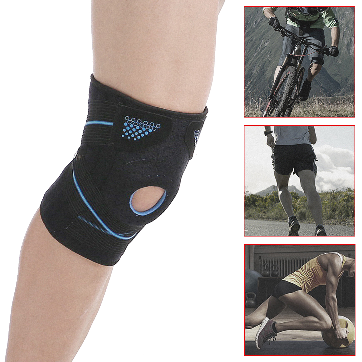 Knee Supporter Sports Knee Brace Knee Sleeve Adjustable Spring Force Knee Supporter Sports Knee Brace