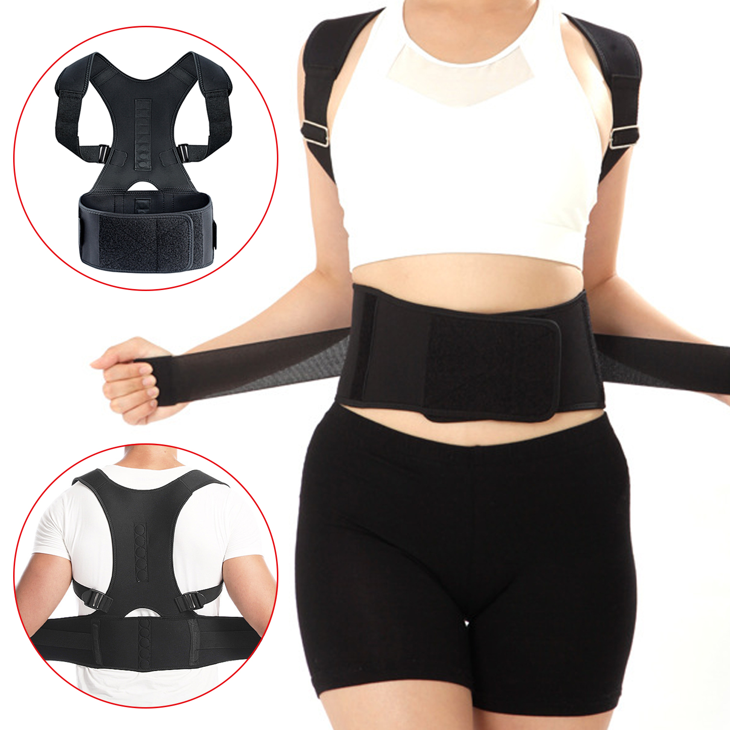 Adjustable Spine Back Rest Support Modern Back Shoulders Posture Corrector Posture Correction Belt Scoliosis Back Brace Unisex
