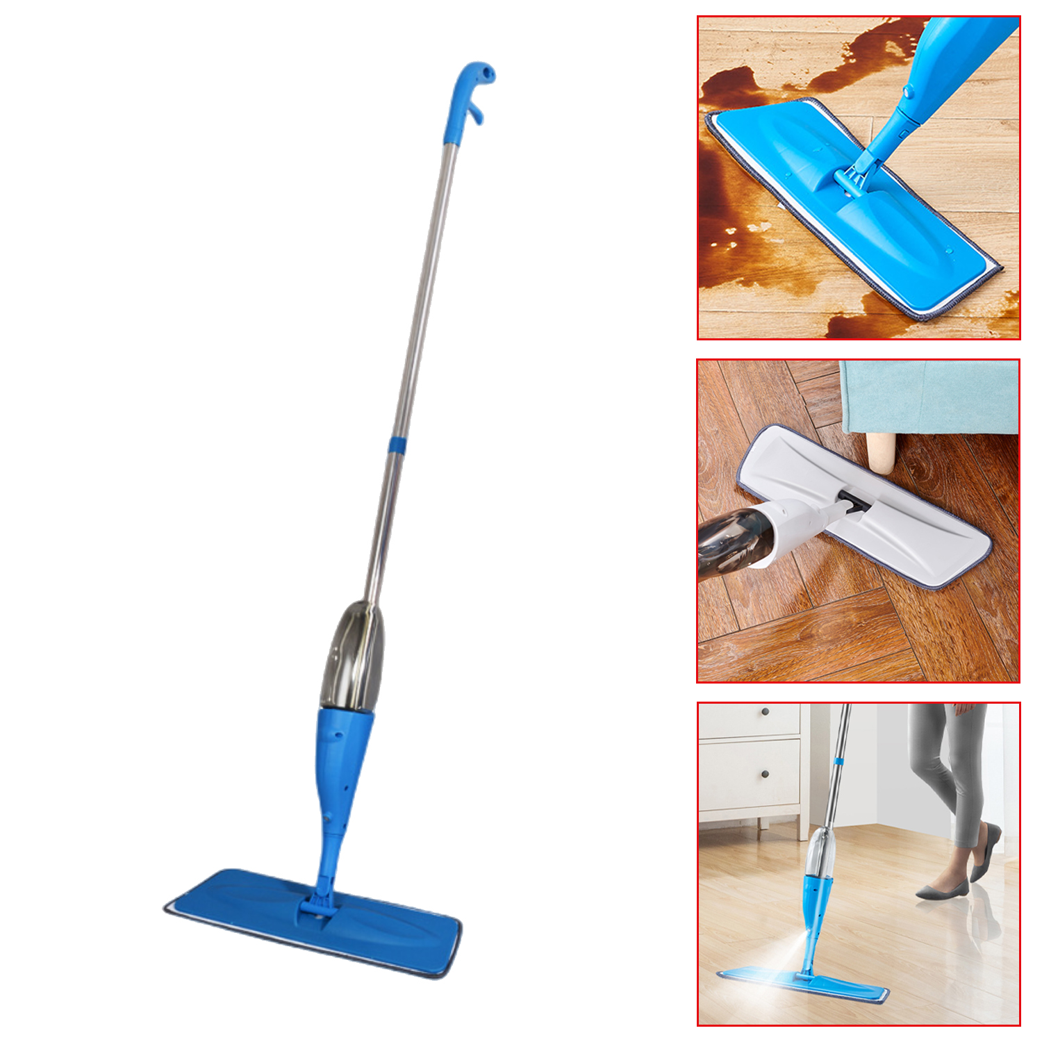 Household Water Spray Mop Wet And Dry Mop Water Spray Mop Handle Home Cleaning Tools