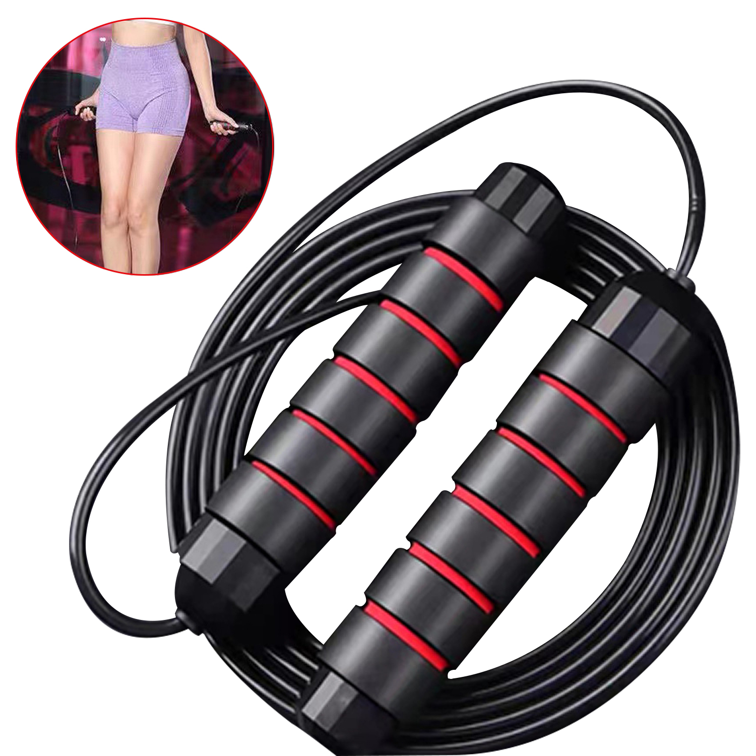 2.8M Fitness Workout Handle PVC Adjustable Speed Skipping Rope Jump Rope
