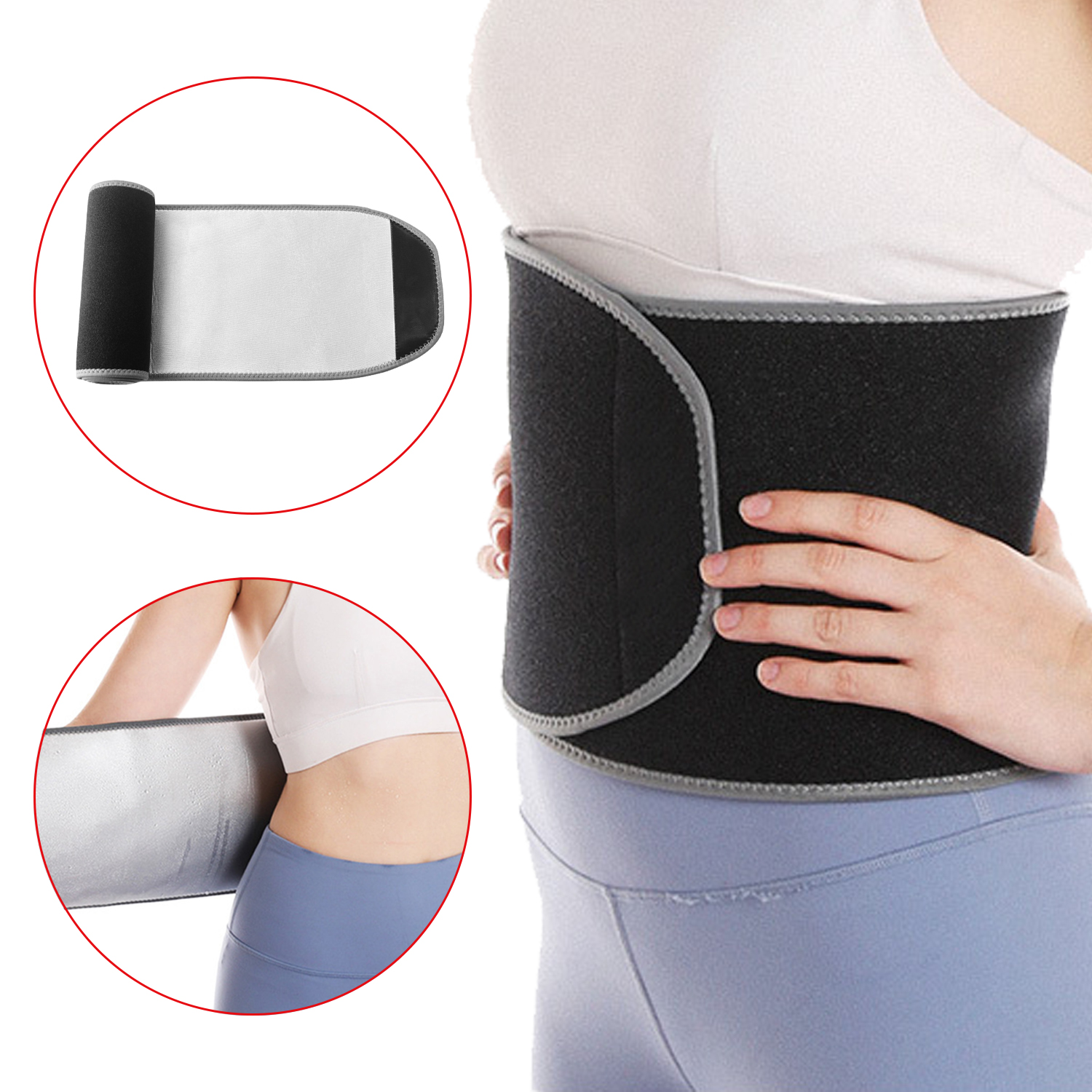 Waist Support Belt Silver Ion Sweating Belt Men And Women Fat Burning Thin Belly Sweating Abdominal Weight Loss Thin Sports Fitness Belt