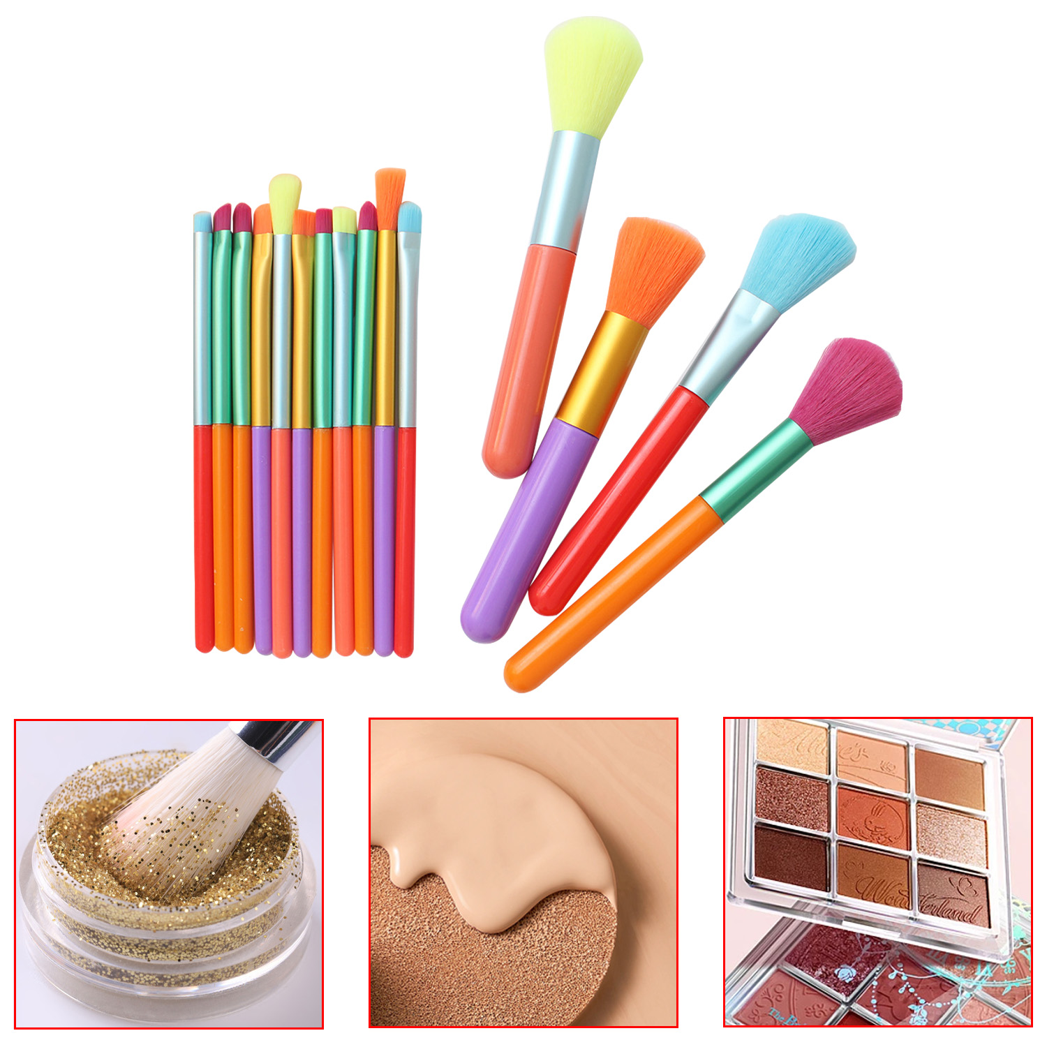 15 Pcs Makeup Brushes Full Set of Color Portable Beauty Makeup Tools Set