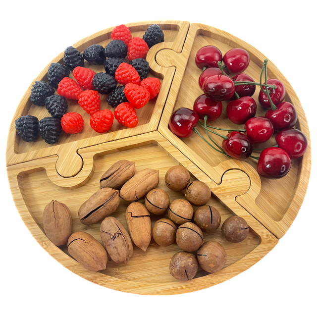 Bamboo Fruit Nuts Tray Pistachio Snack Bowl Tray Food Serving Tray Sweet Snacks Serving Trays