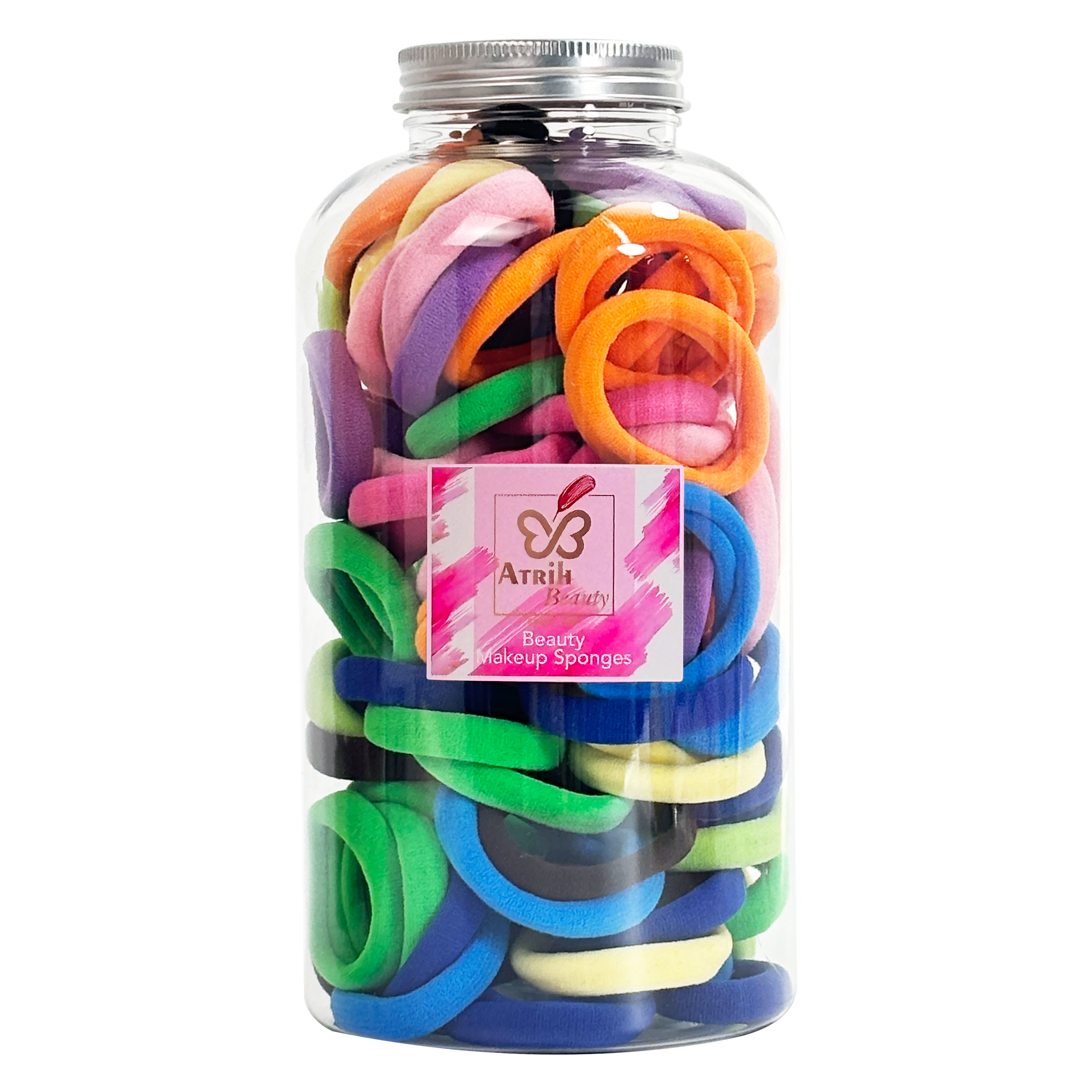 100 Multi-Color Hair Band with 1 Storage Jar