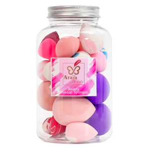 24 Makeup Sponges with 1 Storage Jar