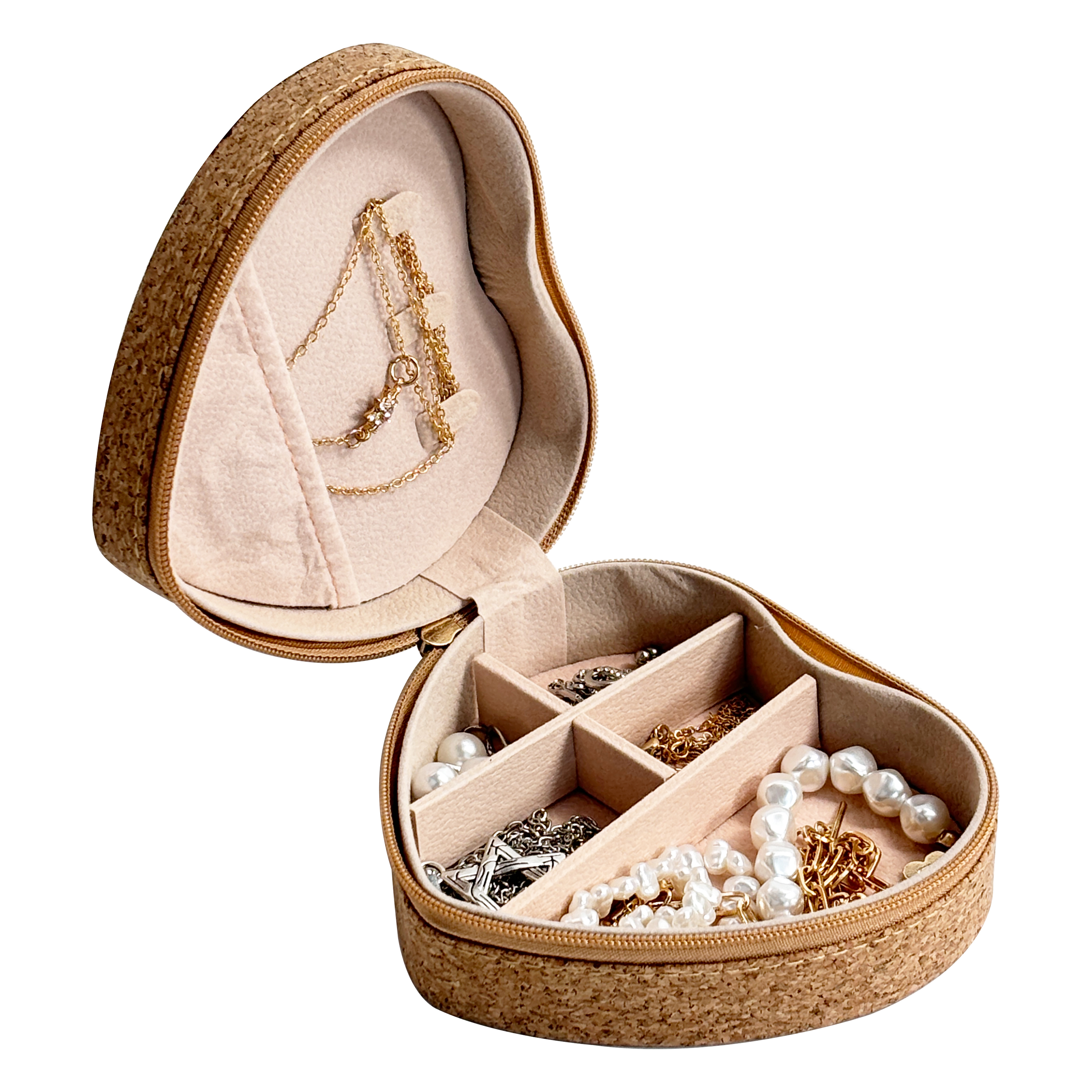 Heart-Shaped Travel Jewelry Case for Bridesmaid Gifts