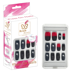 24-Piece Glue-On Fake Nails Set with Elegant Gift Box