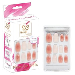 24-Piece Glue-On Fake Nails Set with Elegant Gift Box