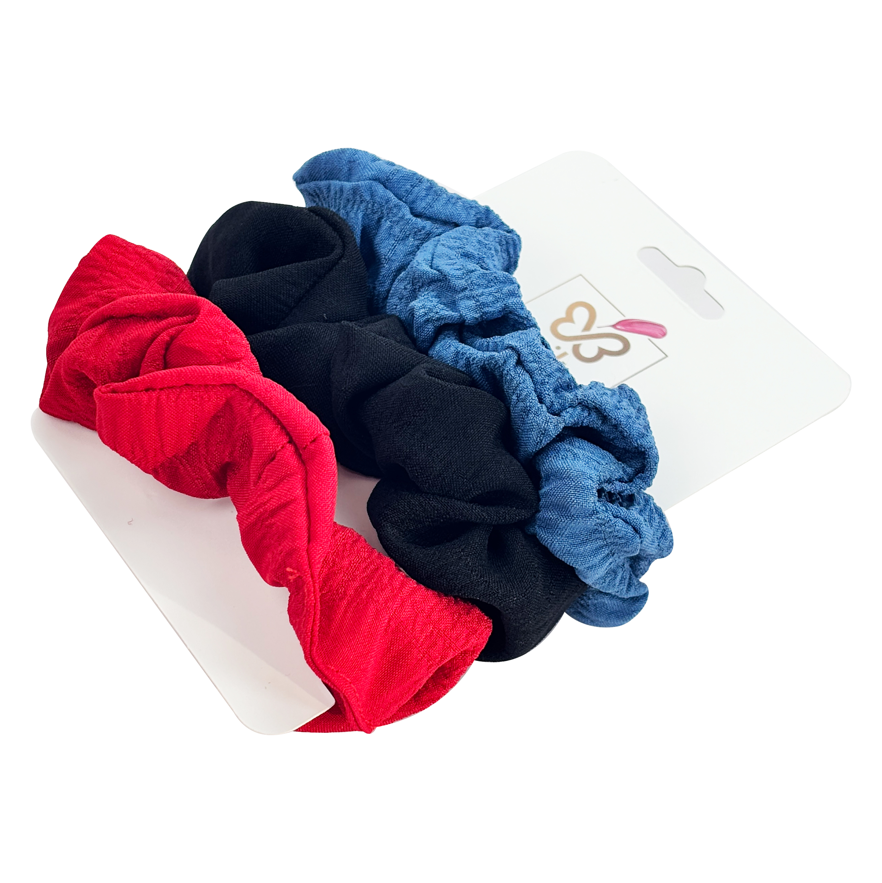 3-Piece Vibrant Hairbands Set with Card Display