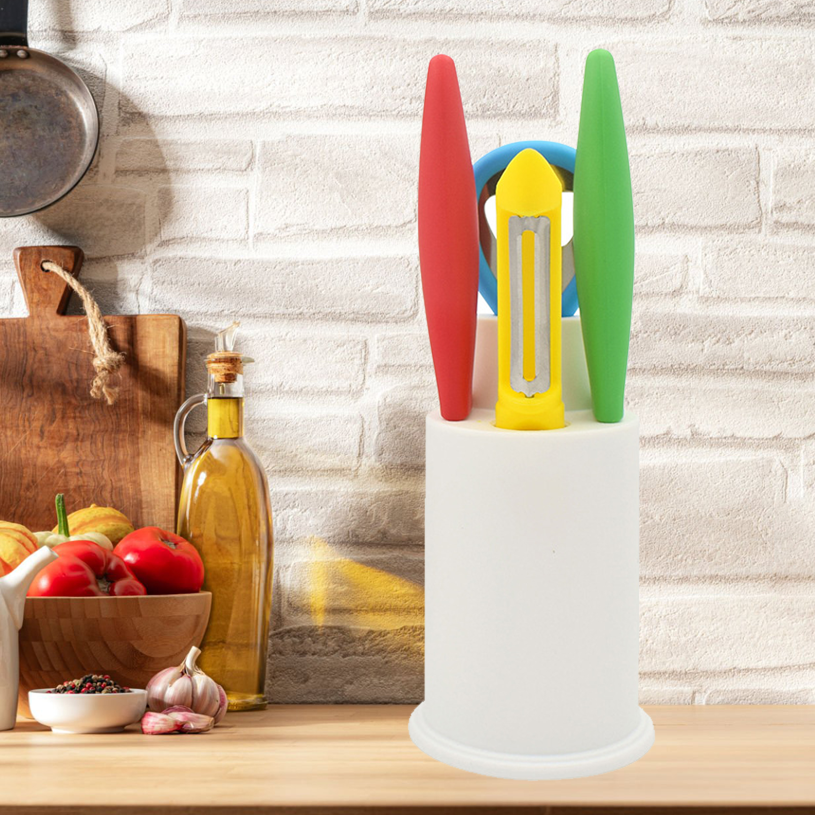 5-Piece Kitchen Tool Set With Storage Base
