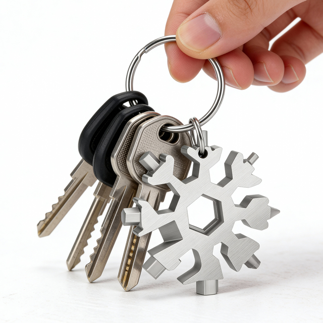 Snowflake-shaped Multi-tool Keychain