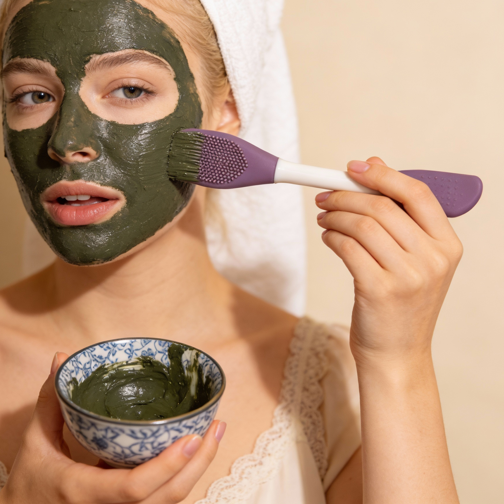 Dual-Side Cream Brush & Facial Ice Roller