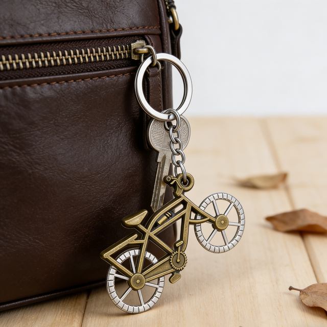 Bicycle-shaped Keychain Vintage Metal Bike Key Charm