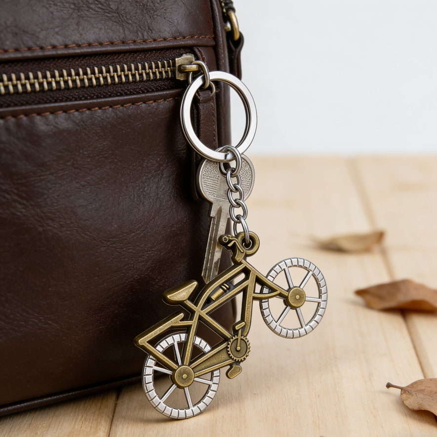 Bicycle-shaped Keychain Vintage Metal Bike Key Charm