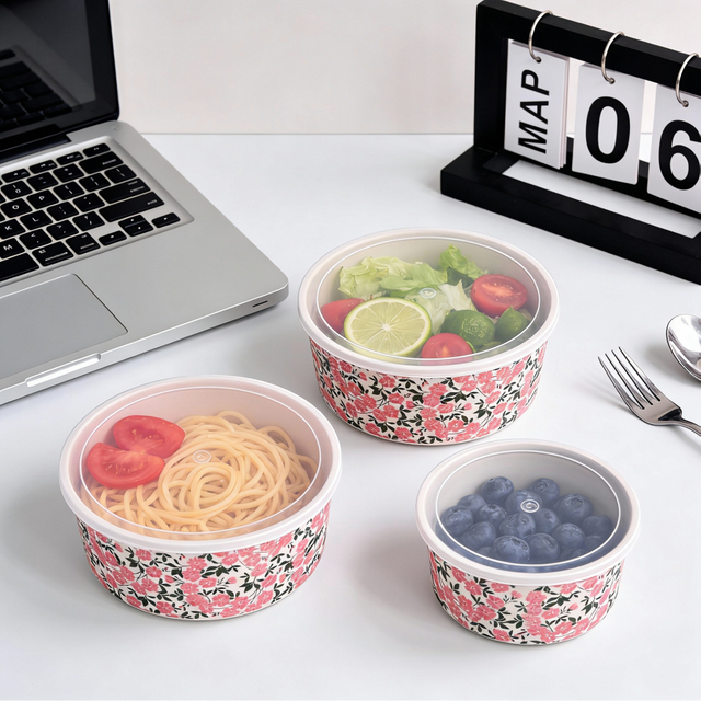 Mother's Day 3-pcs Flower-pattern Food Container