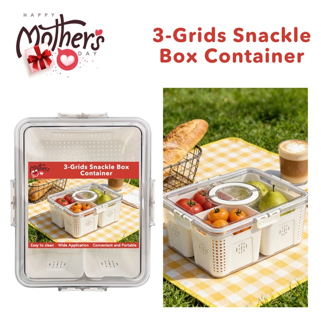 Mother's Day 3-grids Snack Box Container