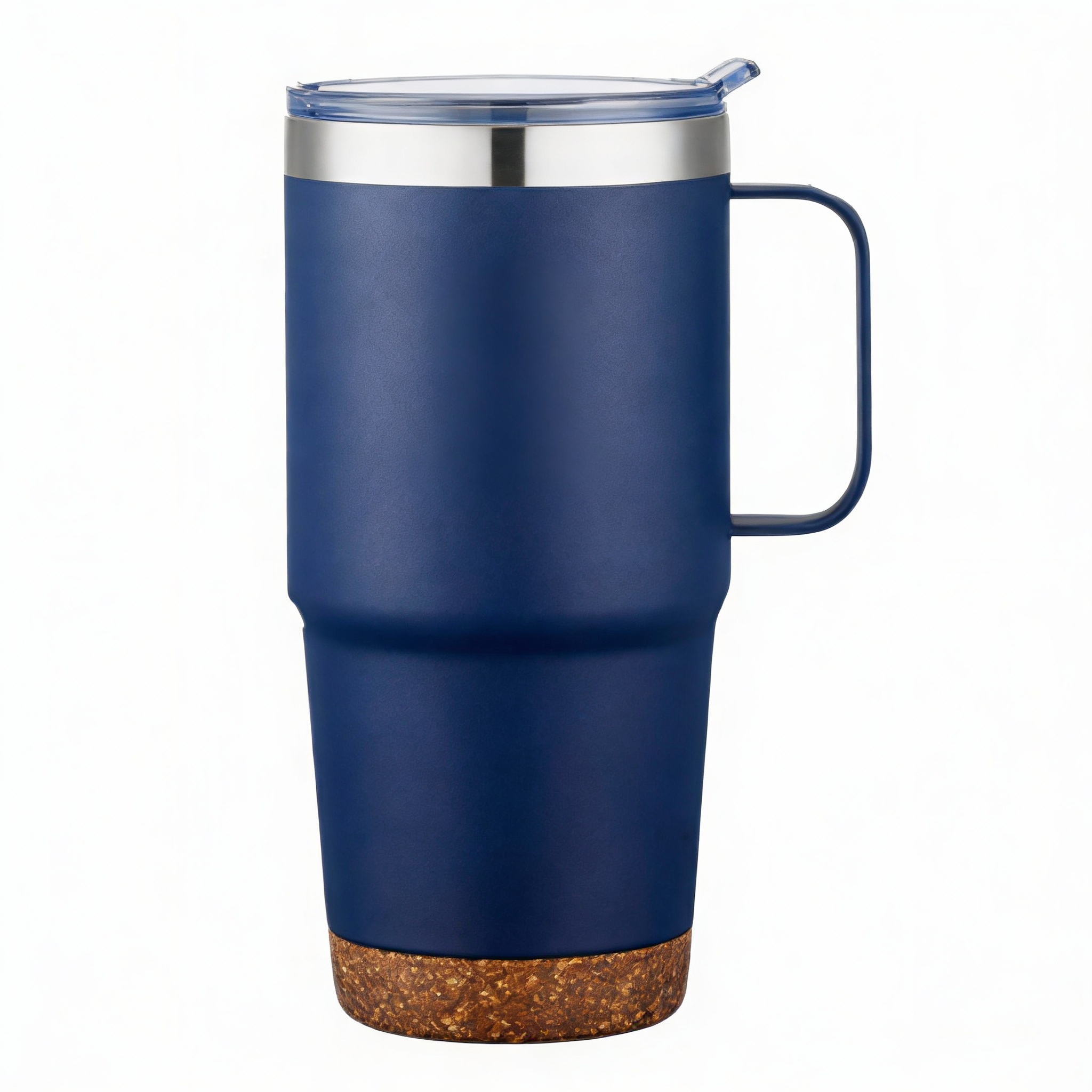 24oz Navy Insulated Tumbler with Handle & Cork Base