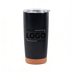 20oz Black Insulated Tumbler with Cork Base