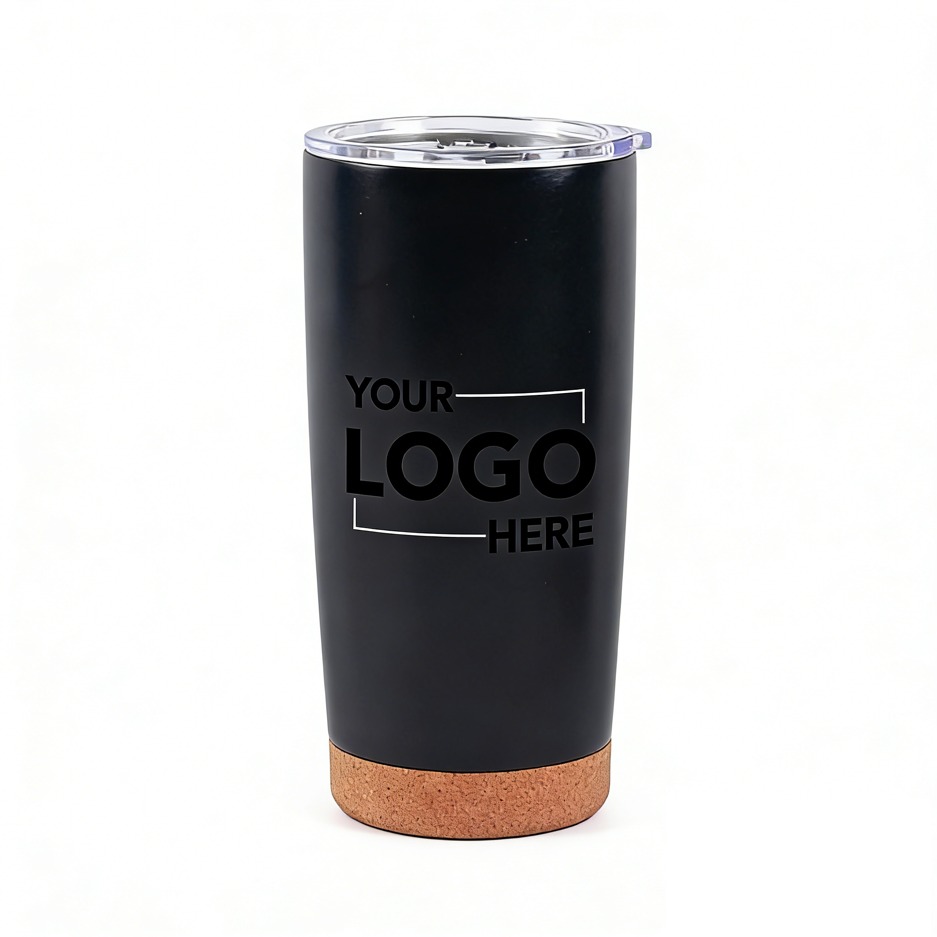 20oz Black Insulated Tumbler with Cork Base