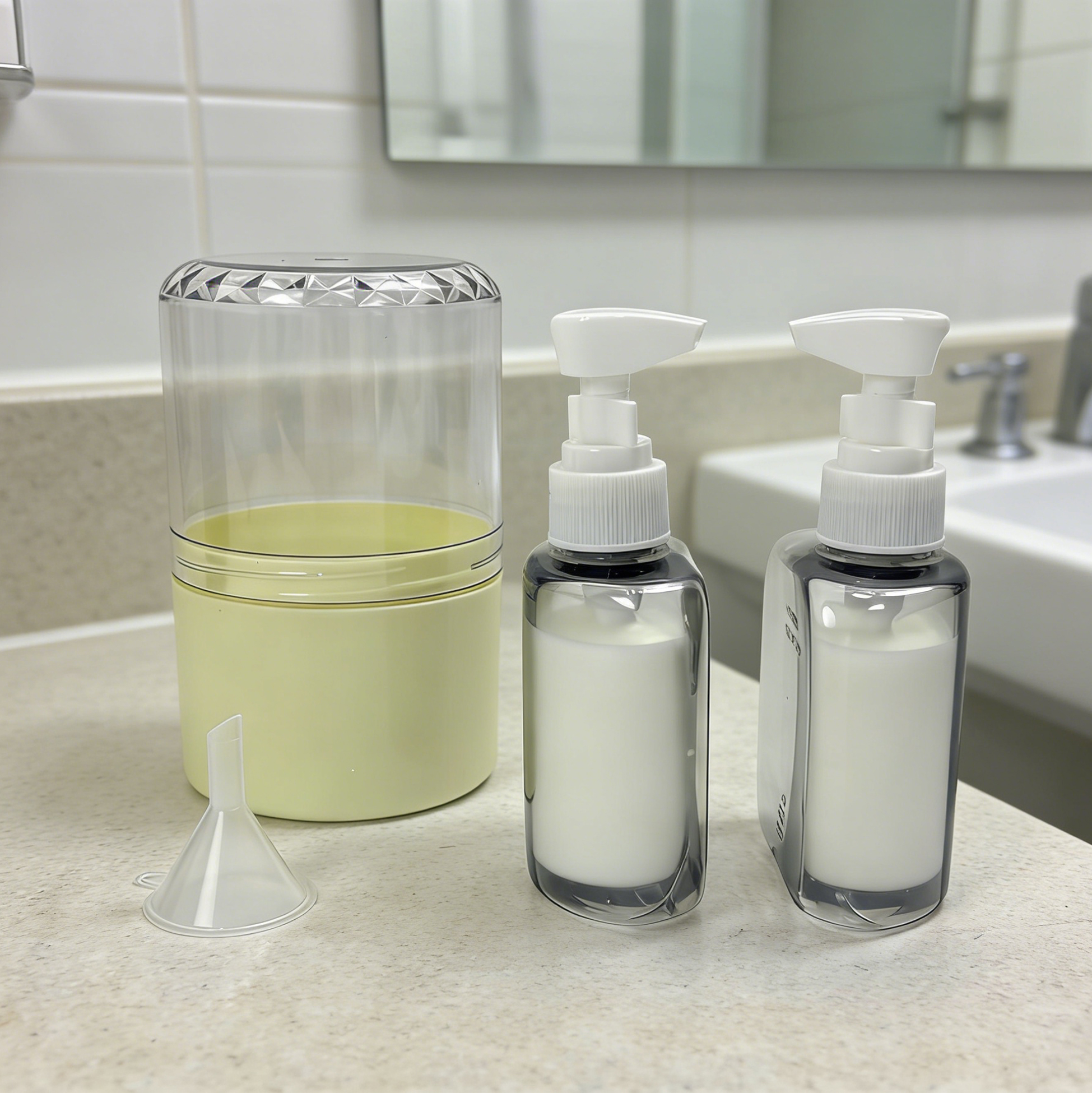 2-in-1 Travel Pump Bottle Set Funnel-included Toiletry Bottle Kit