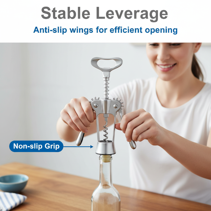 Premium Metal Wine Corkscrew Sharp Spiral Winged Corkscrew