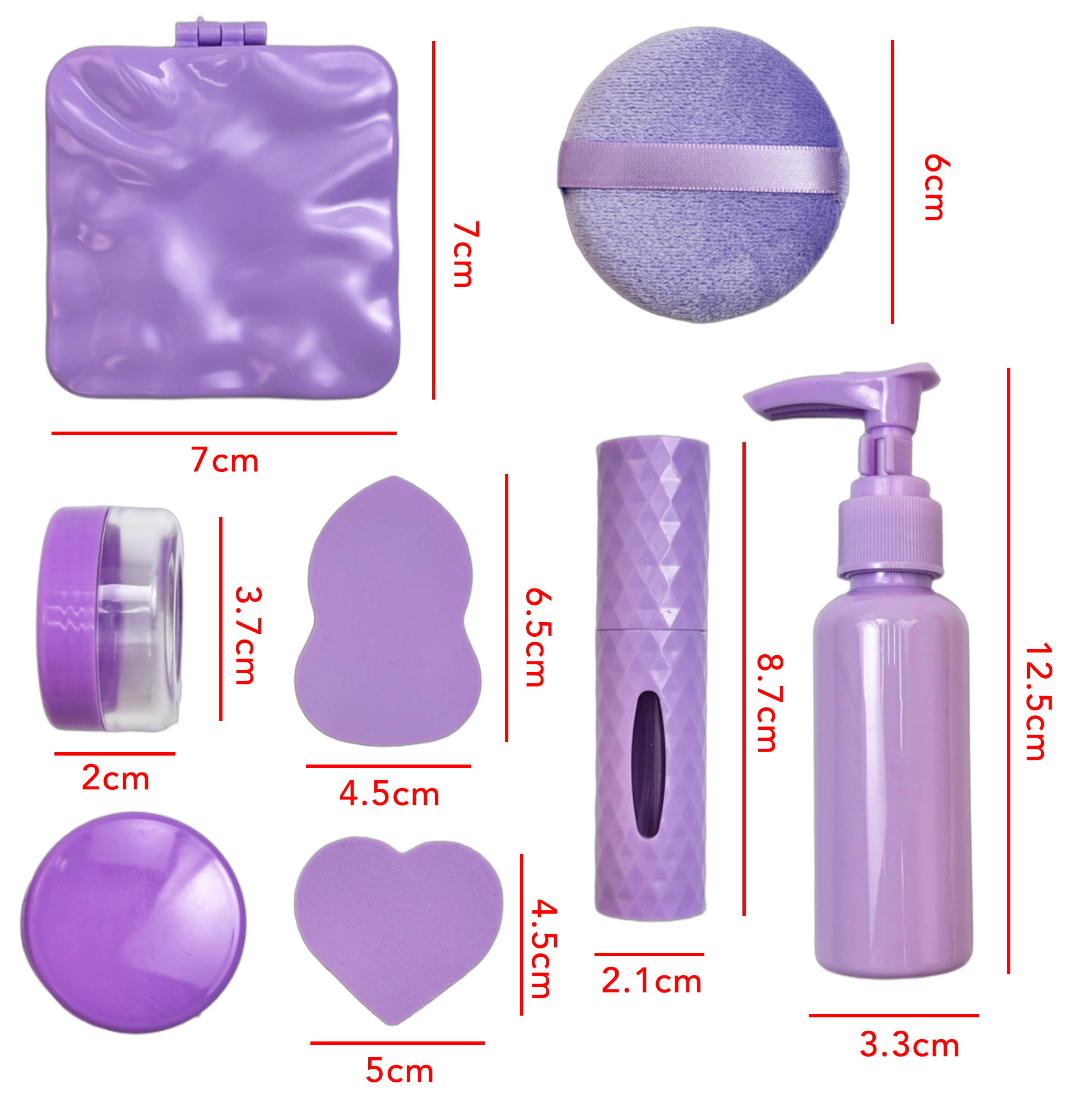 Set of 8 Travel Size Beauty Accessories