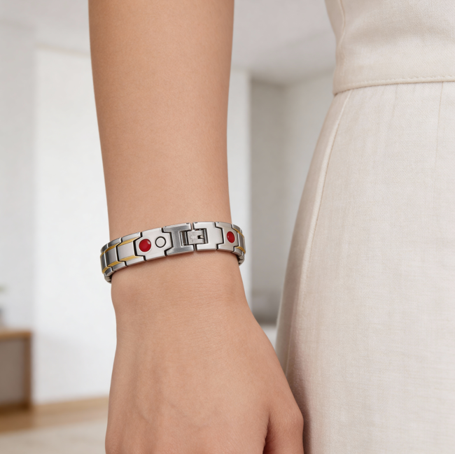 KAMALOOK Two-tone Magnetic Therapy Women's Bracelet