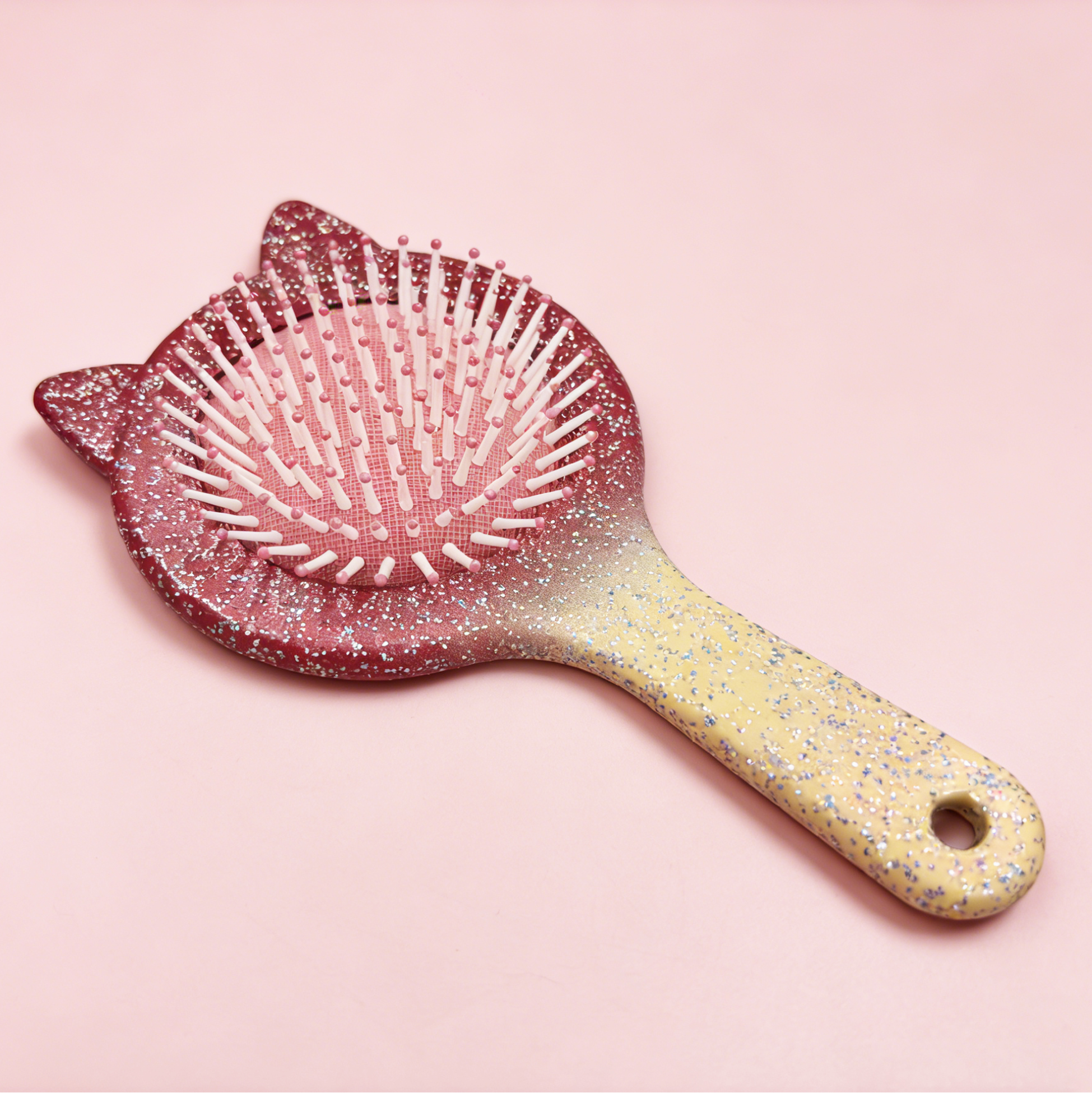 Glitter Gradient Cat Ear Hair Brush