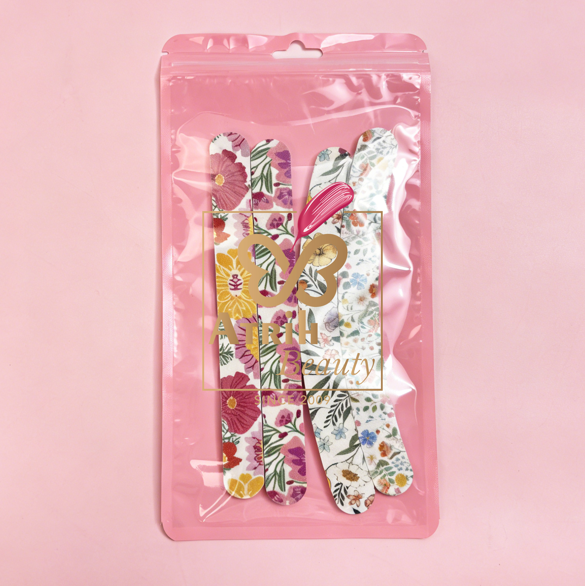 Set of 4 Floral Print Nail File