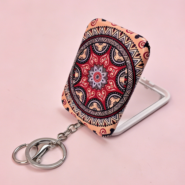 Mandala Print Rectangular Compact Mirror