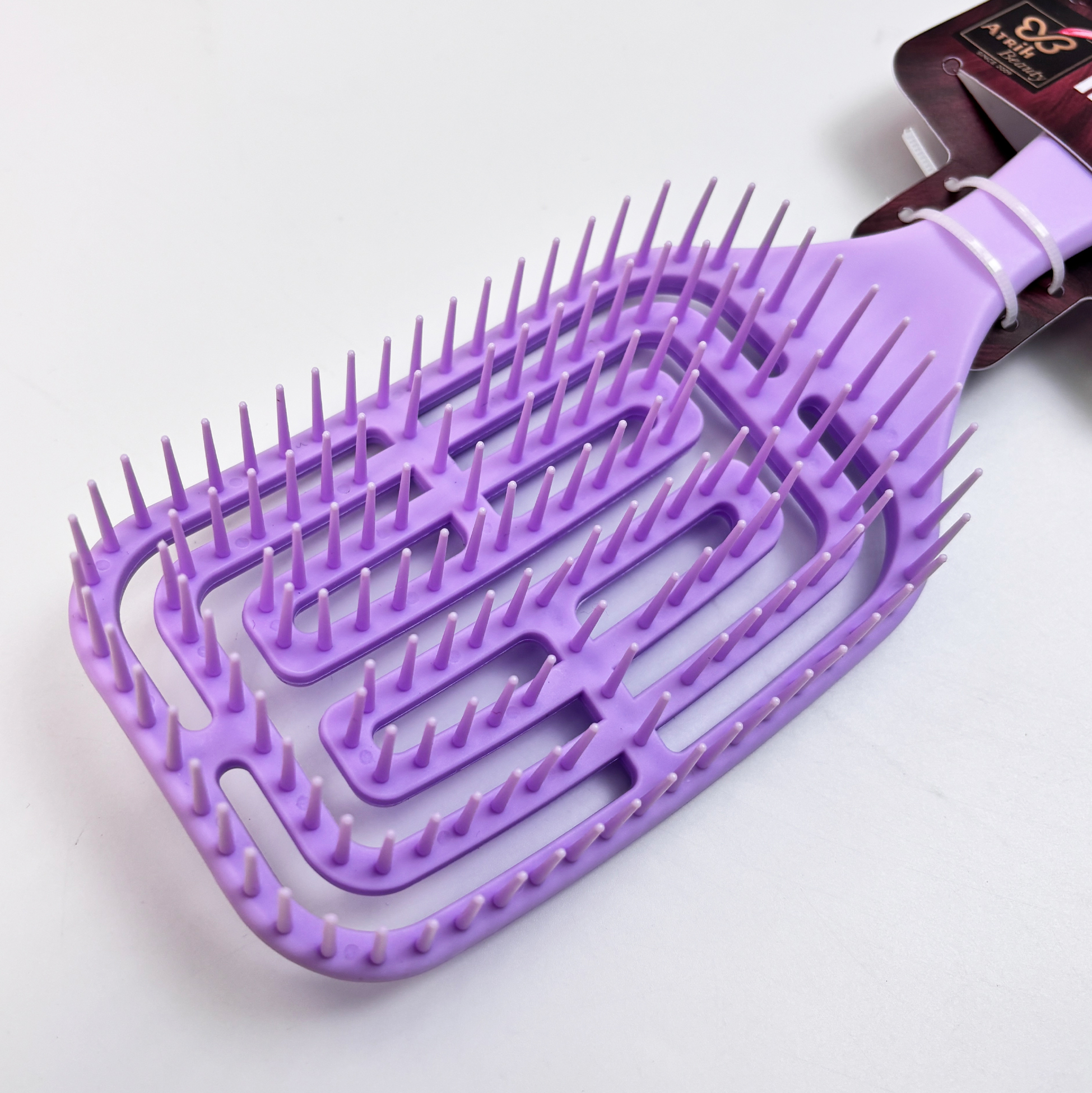 Hollow Grid Hair Brush Purple Detangling Brush