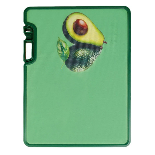 Avocado Print Cutting Board with Knife Sharpener & Vertical Stand