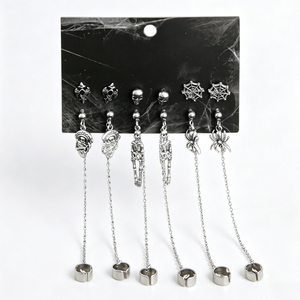 6 Pairs Halloween Gothic Earrings Set for Women