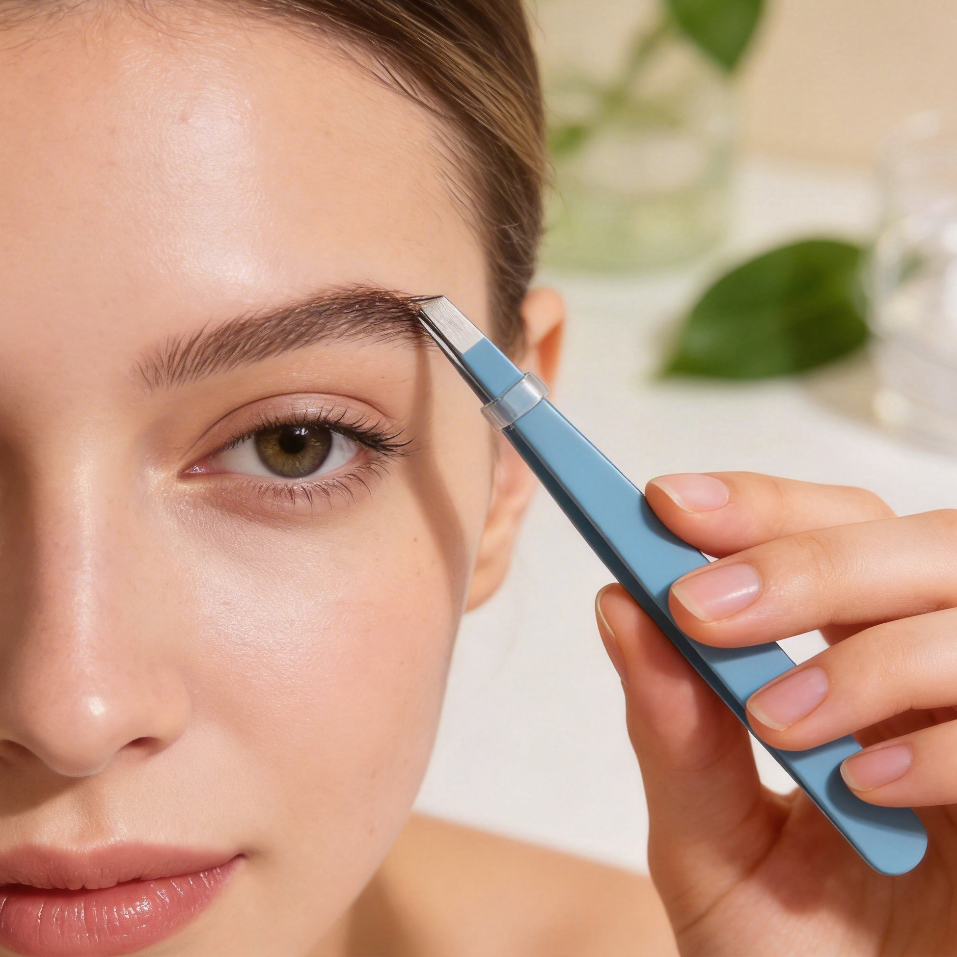 Light Blue Slant Tip Tweezer