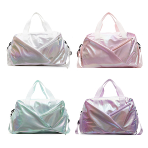 Holographic Gym Duffle Bag Shiny Iridescent Sports Travel Weekender Bag