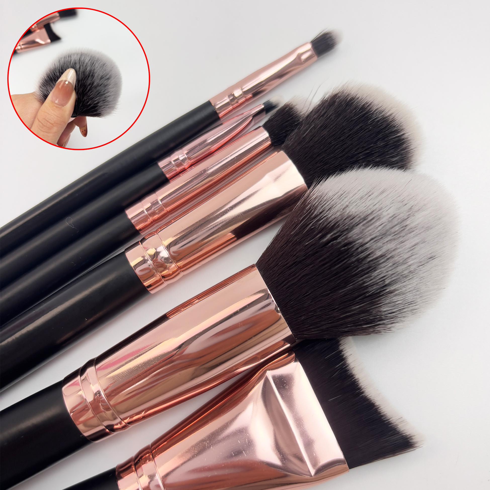 6-Piece Rose Gold Makeup Brush Set
