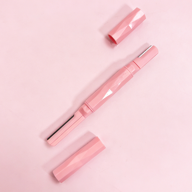 Double-Ended Diamond Texture Eyebrow Razor for Women