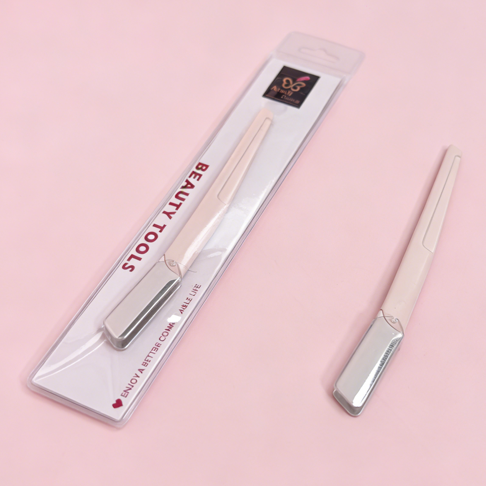Sleek Flat Handle Eyebrow Razor for Women