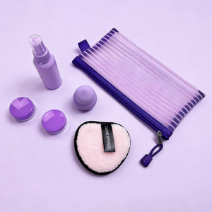 Set of 6 Purple Travel Skincare Heart-shaped Cleansing Puff