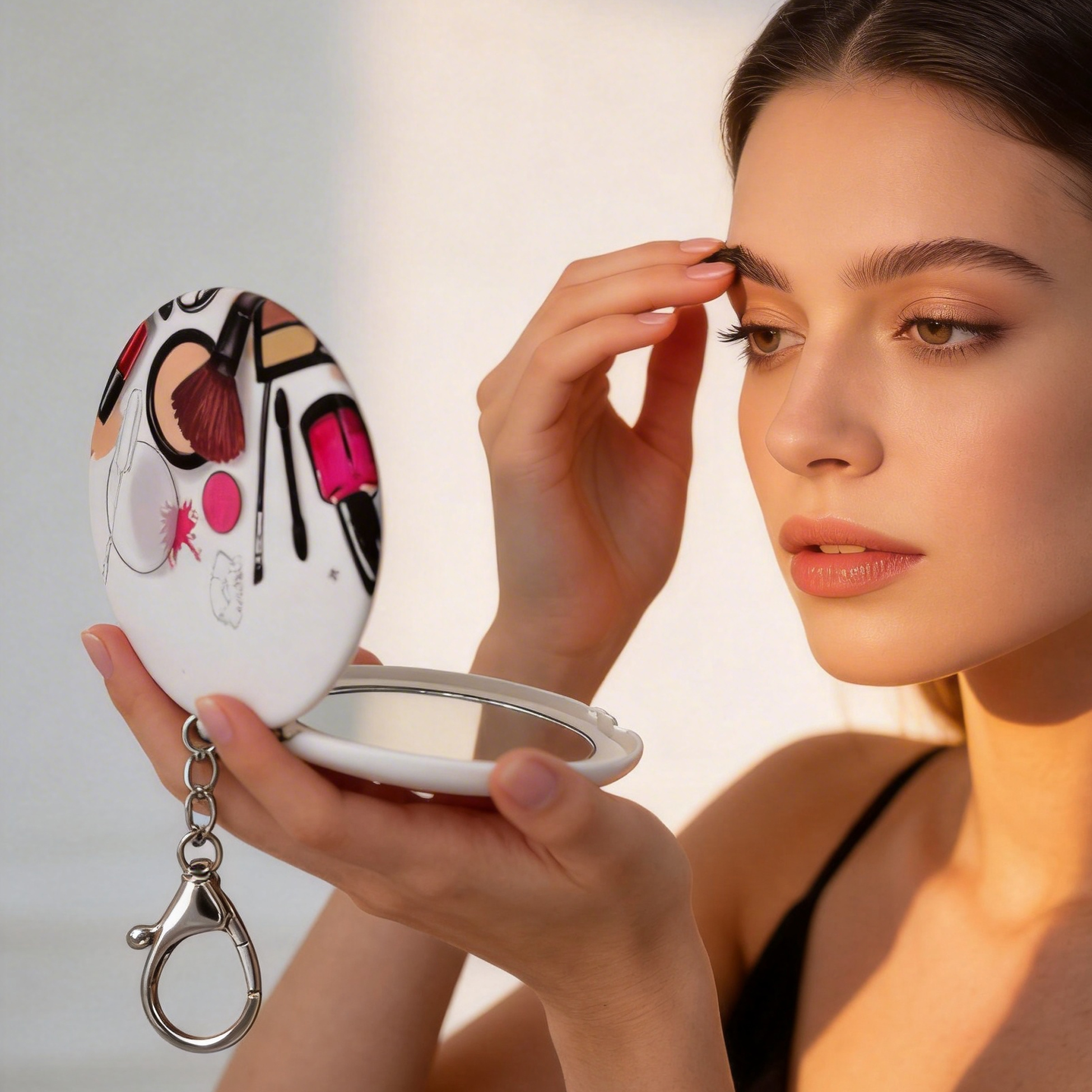 Makeup Tools Print Compact Mirror
