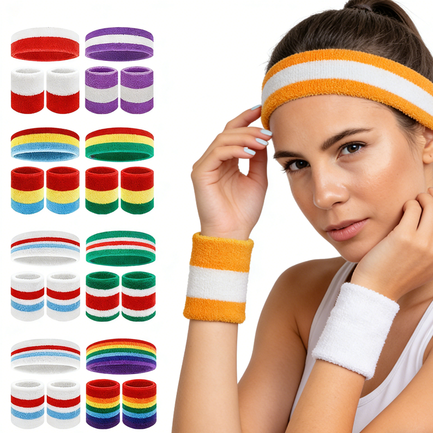 Terry Cloth Sweatband Set