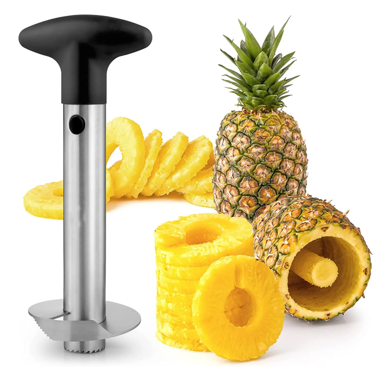 Pineapple Corer Slicer Cutter Stainless Steel, Fruit Pineapple Corer Slicer Cutter Peeler, Stainless Steel Kitchen Tools, Kitchen Easy Fruit Cutter Gadget 