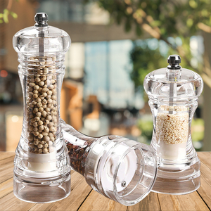 Acrylic Spices Mill Shaker Clear Ceramic Manual Pepper Sea Salt Grinder Kitchen Grinding Tool 4/5/6 Inch